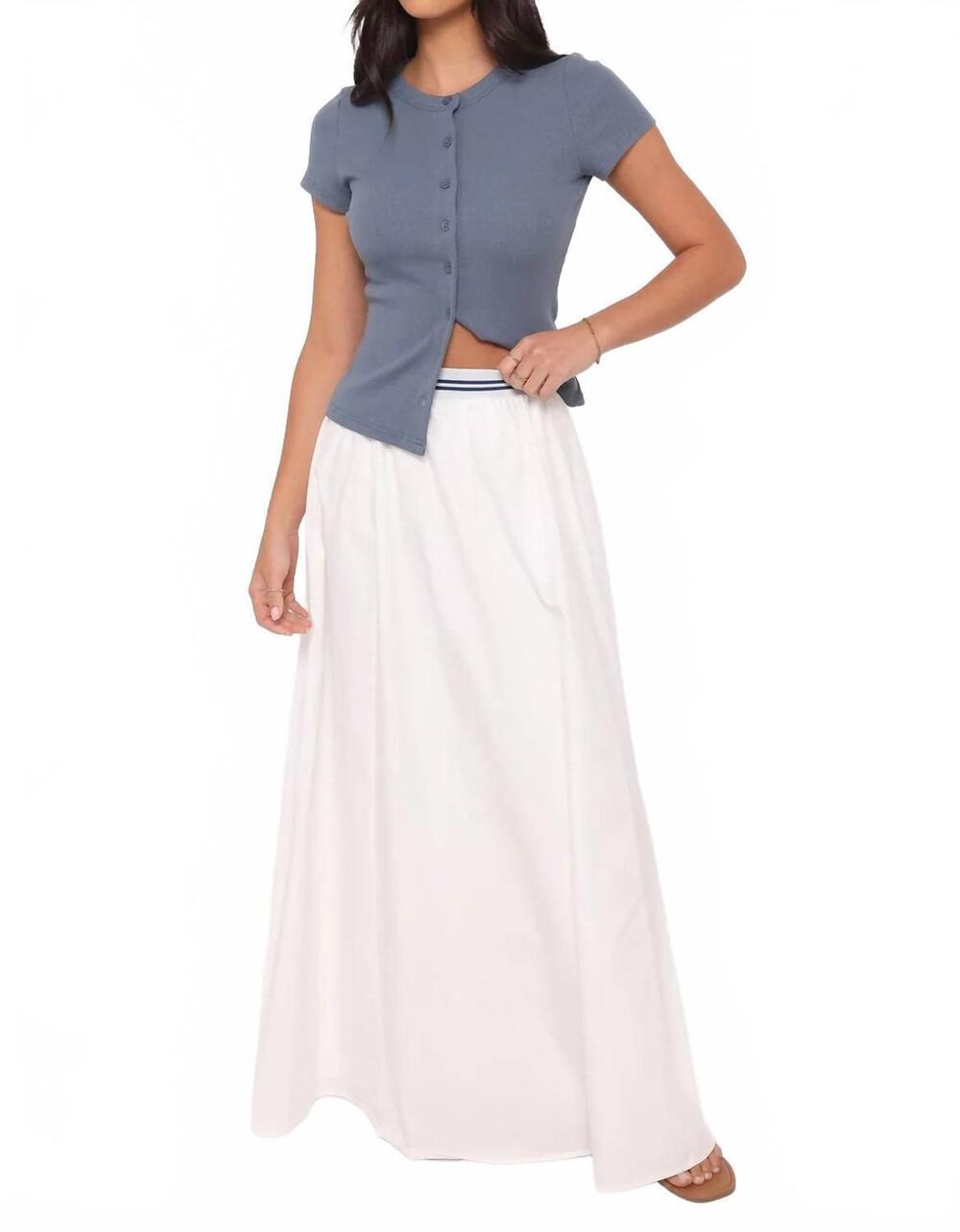 NEW PETAL & PUP christine maxi skirt in white